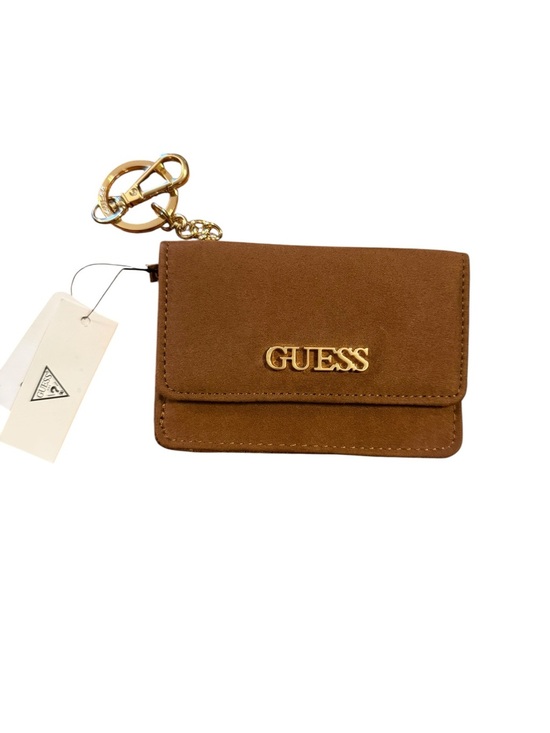 Guess Handbags - Guess Tan Suede Keyring Card Wallet with Gold Hardware NWT